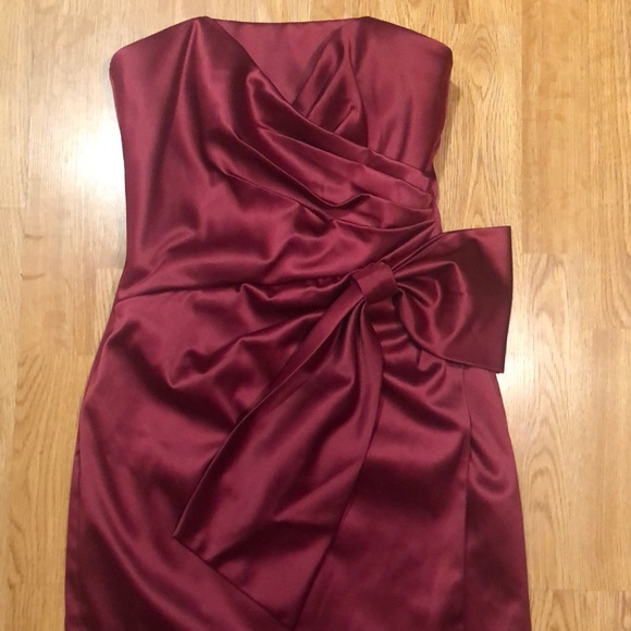 Maroon White House Black Market Strapless Dress - Picture 2 of 5